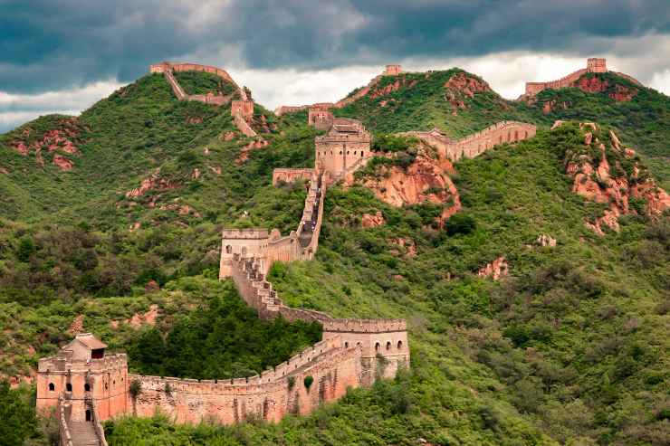 La grande muraglia cinese vista dall'alto