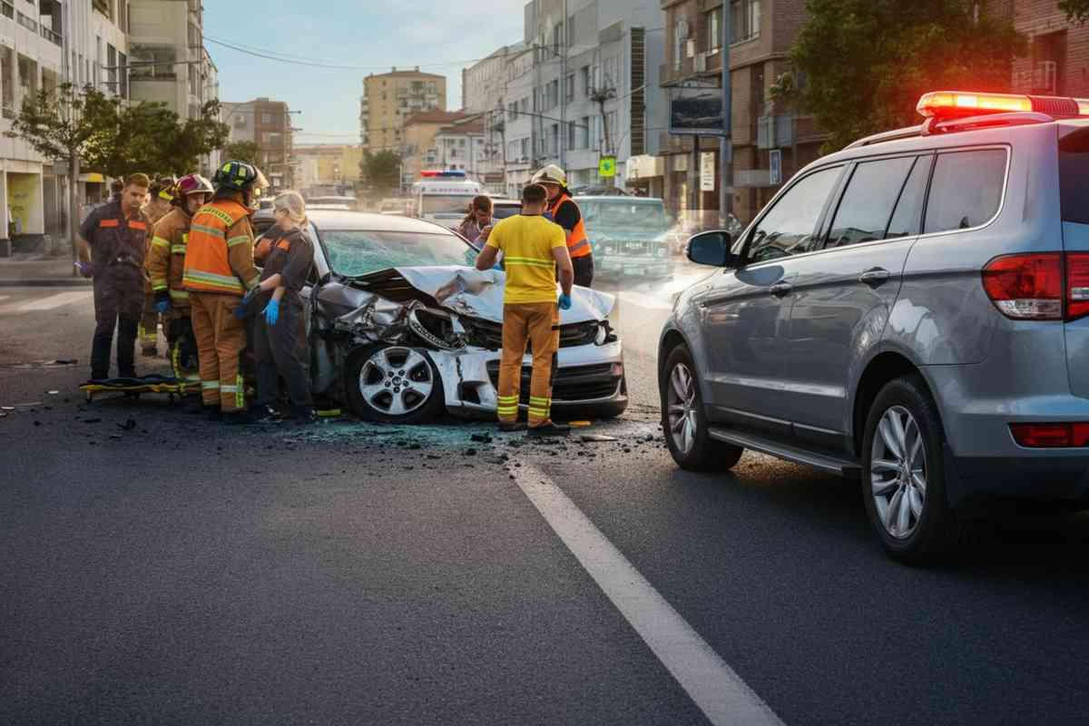Incidente choc a Paternò: scontro tra auto in Corso Italia con feriti sul posto