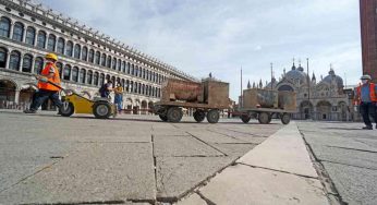 Scoperta sorprendente a piazza san marco: riemerge la base di una torre medievale