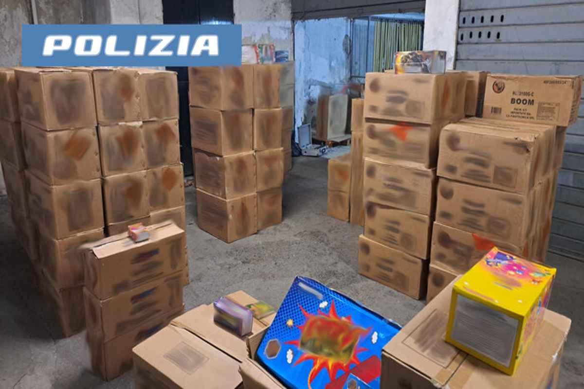 Scoperti 2.500 chili di fuochi d'artificio in garage a catania, scattano due denunce