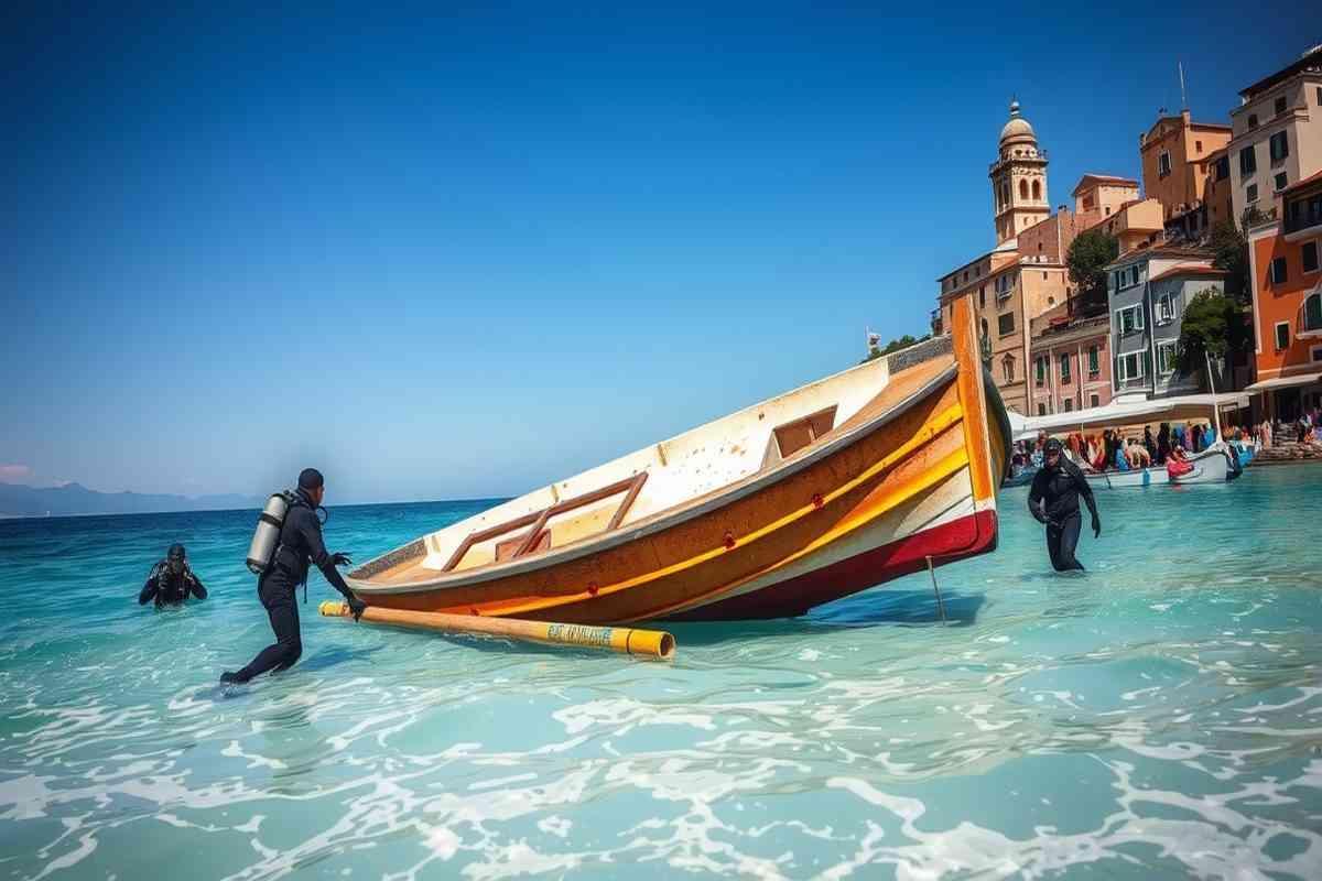 Recuperato il boma dal veliero affondato: un successo per la tecnologia bayesiana