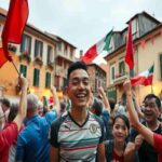 Vincenzo Italiano celebra la vittoria in Coppa Italia nella sua città natale