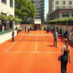 Un campo da tennis nel cuore di Milano per la settimana della moda