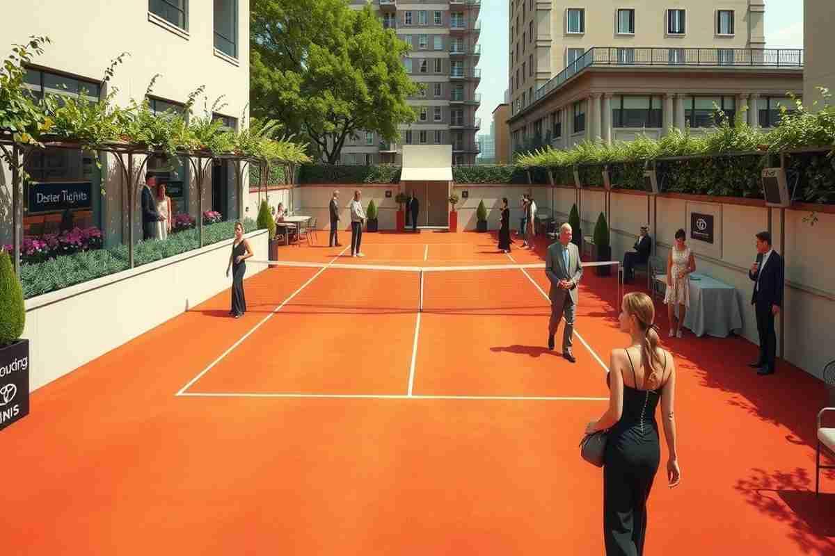 Un campo da tennis nel cuore di Milano per la settimana della moda