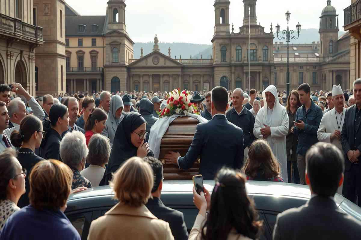 Il viaggio dell'ultimo saluto: il feretro di Baudo si dirige verso il cimitero di Militello